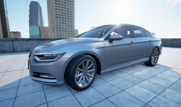 Auto in städtischer Umgebung bei Tageslicht, leicht von vorn fotografiert.