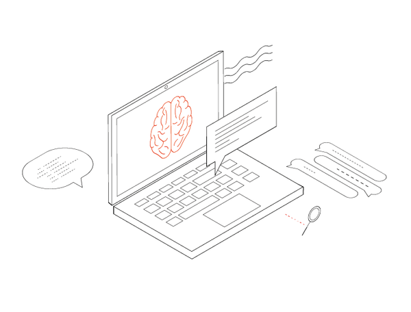 Animierter Laptop mit Anwendungen