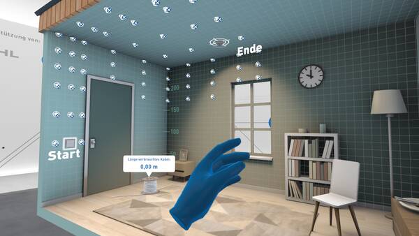 Virtuelle Welt einer VR-Anwendung für praxisnahe Berufsorientierung
